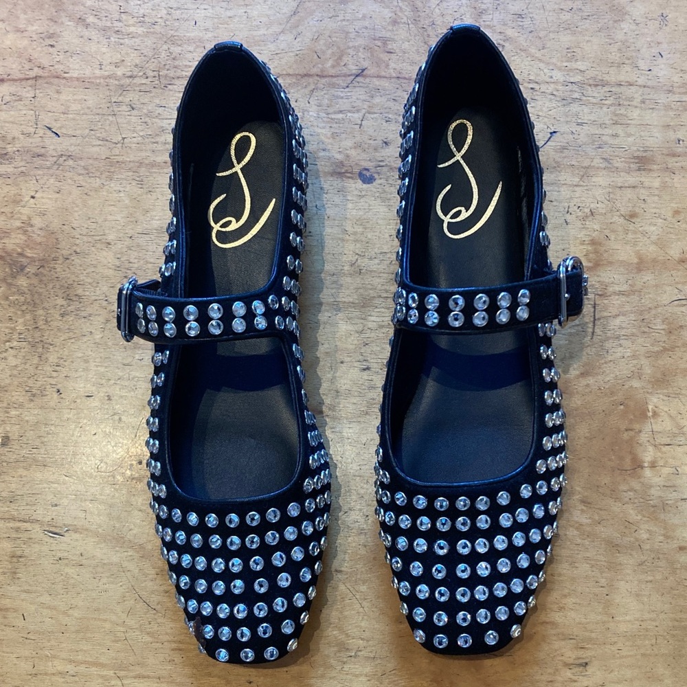 Sam Edelman Black Flats with Silver Accents